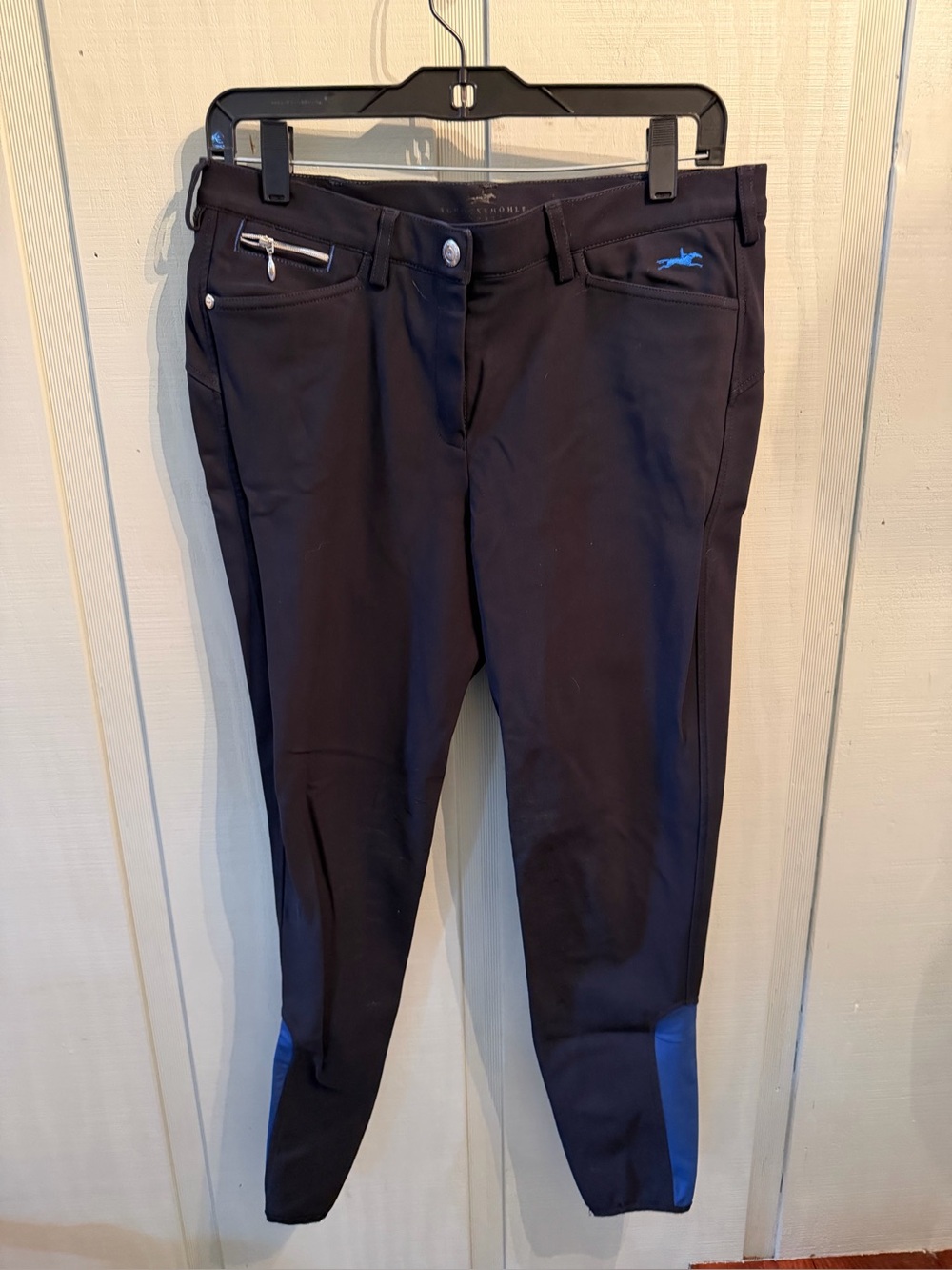 Schockemohle Equestrian Women's Riding Breech with Blue Accents